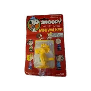 Vintage Peanuts Woodstock Wind-Up Mini Walker New On Blister Card